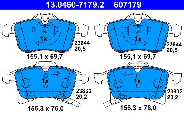 ATE 13.0460-7179.2 Brake Pad Set, disc brake