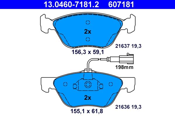 ATE 13.0460-7181.2 Brake Pad Set, disc brake
