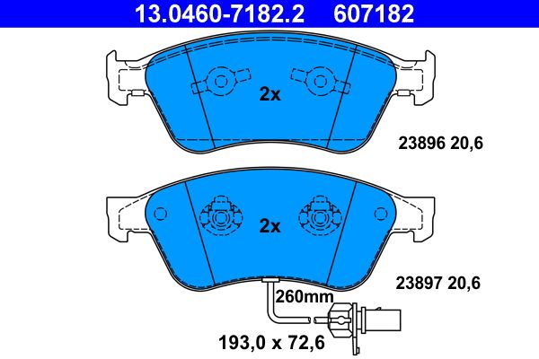 ATE 13.0460-7182.2 Brake Pad Set, disc brake