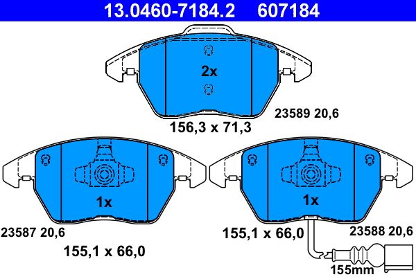 ATE 13.0460-7184.2 Brake Pad Set, disc brake