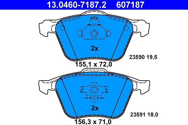 ATE 13.0460-7187.2 Brake Pad Set, disc brake