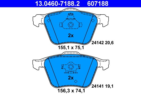 ATE 13.0460-7188.2 Brake Pad Set, disc brake