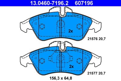 Brake Pad Set, disc brake ATE 13.0460-7196.2