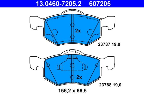 ATE 13.0460-7205.2 Brake Pad Set, disc brake