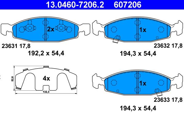 ATE 13.0460-7206.2 Brake Pad Set, disc brake