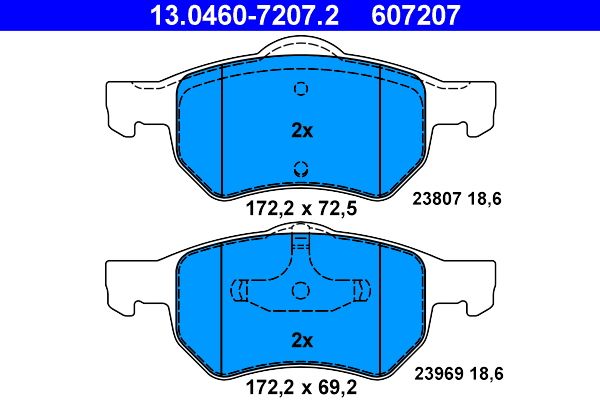 ATE 13.0460-7207.2 Brake Pad Set, disc brake