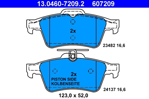 ATE 13.0460-7209.2 Brake Pad Set, disc brake