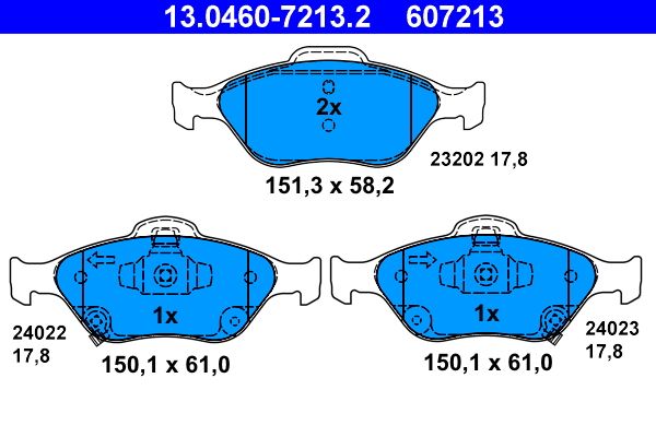 ATE 13.0460-7213.2 Brake Pad Set, disc brake