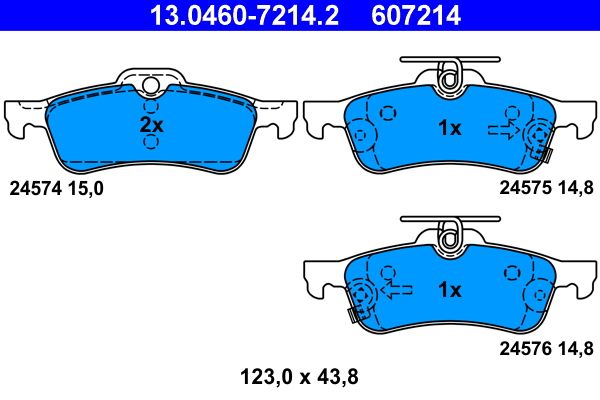 ATE 13.0460-7214.2 Brake Pad Set, disc brake