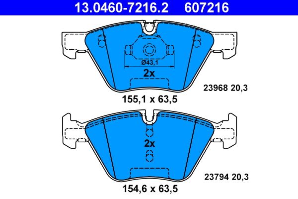 ATE 13.0460-7216.2 Brake Pad Set, disc brake