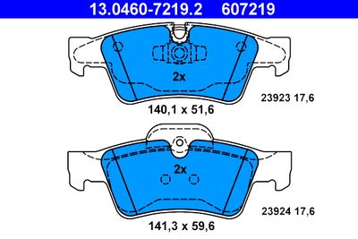 Brake Pad Set, disc brake ATE 13.0460-7219.2