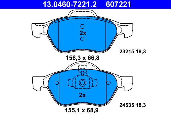 ATE 13.0460-7221.2 Brake Pad Set, disc brake