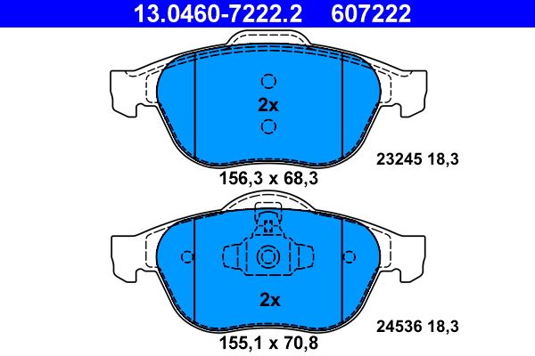 ATE 13.0460-7222.2 Brake Pad Set, disc brake