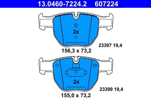 ATE 13.0460-7224.2 Brake Pad Set, disc brake