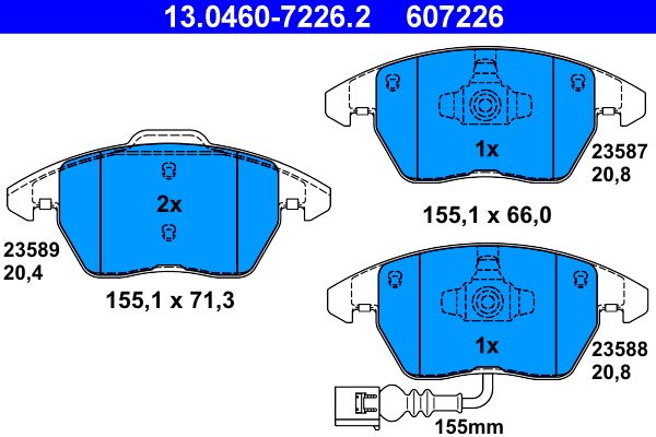 ATE 13.0460-7226.2 Brake Pad Set, disc brake