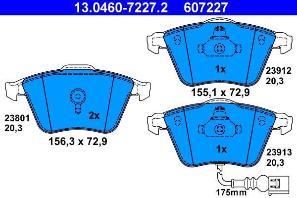 ATE 13.0460-7227.2 Brake Pad Set, disc brake