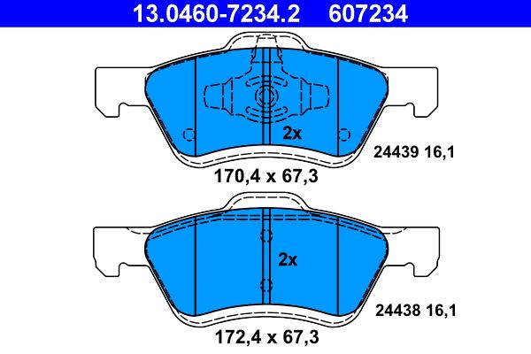 ATE 13.0460-7234.2 Brake Pad Set, disc brake