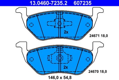 Brake Pad Set, disc brake ATE 13.0460-7235.2
