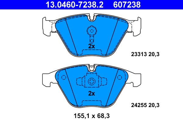 ATE 13.0460-7238.2 Brake Pad Set, disc brake