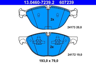 Brake Pad Set, disc brake ATE 13.0460-7239.2