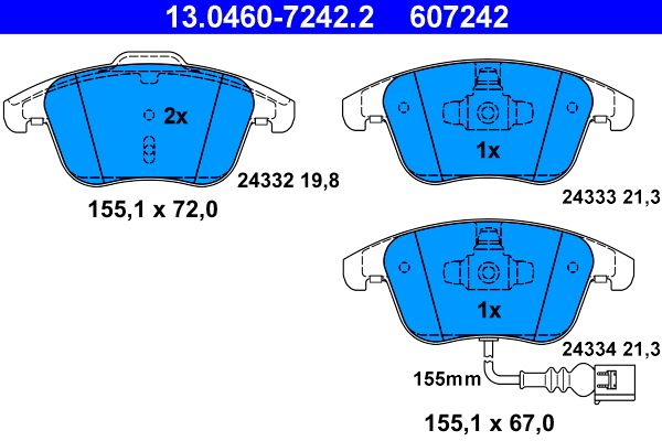 ATE 13.0460-7242.2 Brake Pad Set, disc brake