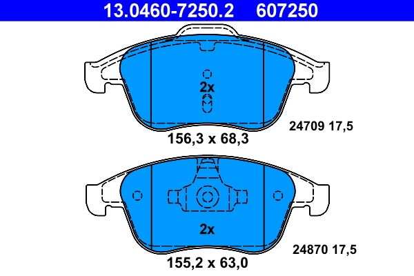 ATE 13.0460-7250.2 Brake Pad Set, disc brake