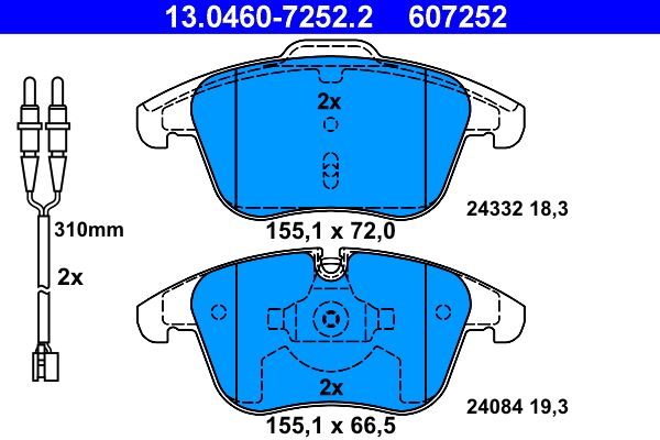 ATE 13.0460-7252.2 Brake Pad Set, disc brake