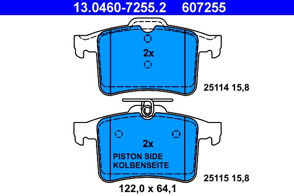 ATE 13.0460-7255.2 Brake Pad Set, disc brake