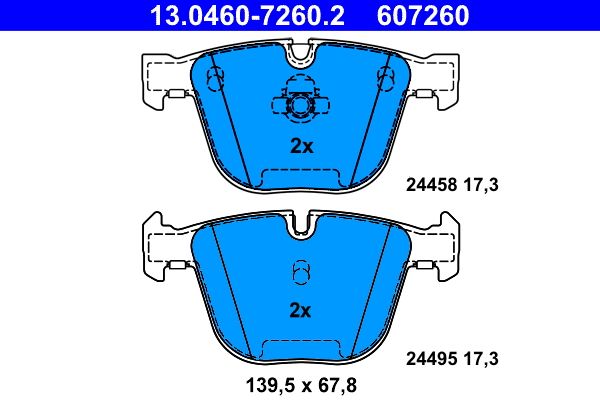 ATE 13.0460-7260.2 Brake Pad Set, disc brake