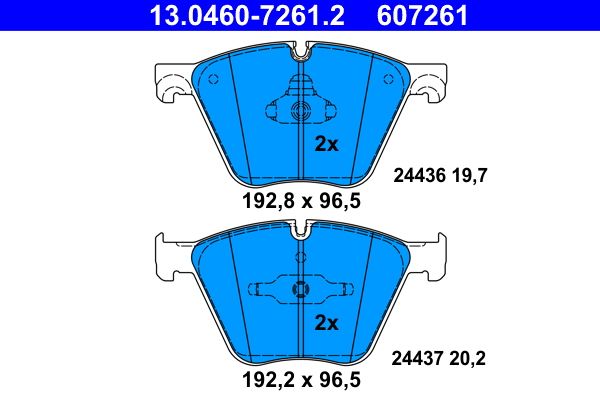 ATE 13.0460-7261.2 Brake Pad Set, disc brake