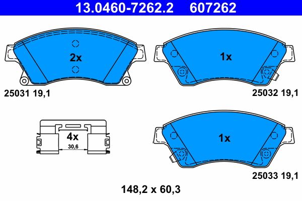 ATE 13.0460-7262.2 Brake Pad Set, disc brake