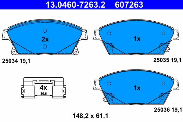 ATE 13.0460-7263.2 Brake Pad Set, disc brake