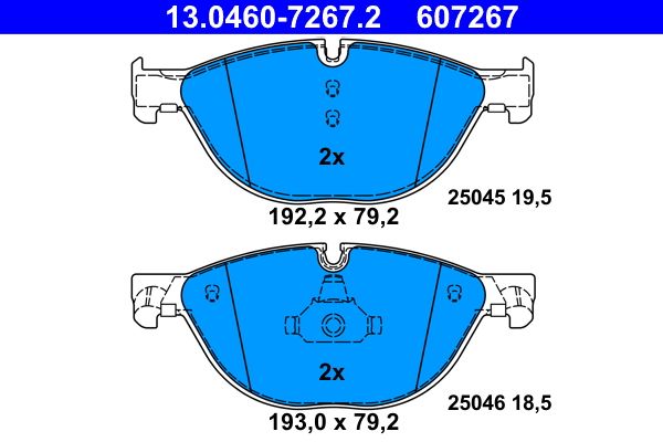 ATE 13.0460-7267.2 Brake Pad Set, disc brake