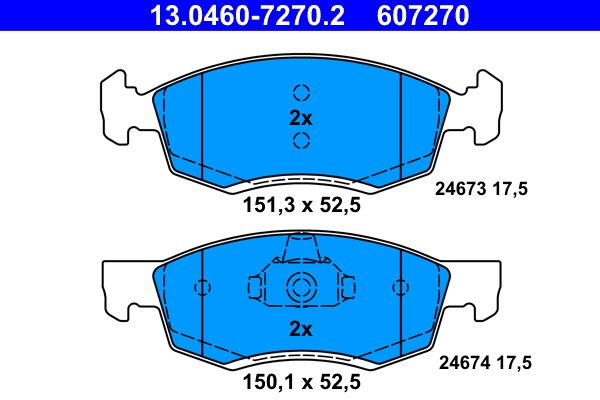 ATE 13.0460-7270.2 Brake Pad Set, disc brake