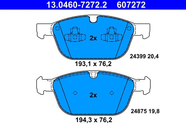 ATE 13.0460-7272.2 Brake Pad Set, disc brake