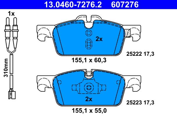 ATE 13.0460-7276.2 Brake Pad Set, disc brake