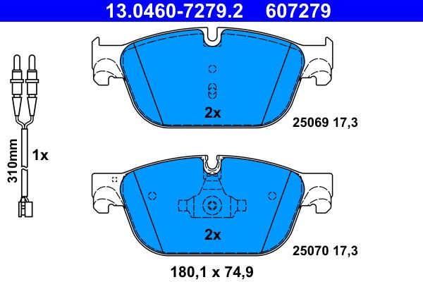 ATE 13.0460-7279.2 Brake Pad Set, disc brake