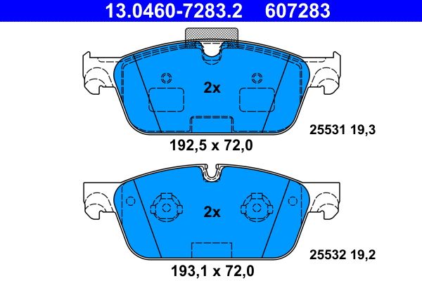 ATE 13.0460-7283.2 Brake Pad Set, disc brake