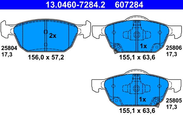ATE 13.0460-7284.2 Brake Pad Set, disc brake