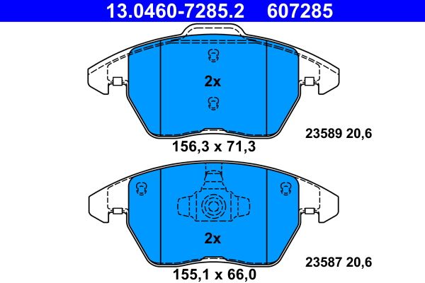 ATE 13.0460-7285.2 Brake Pad Set, disc brake