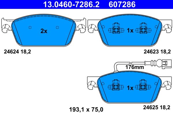 ATE 13.0460-7286.2 Brake Pad Set, disc brake