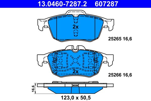 ATE 13.0460-7287.2 Brake Pad Set, disc brake