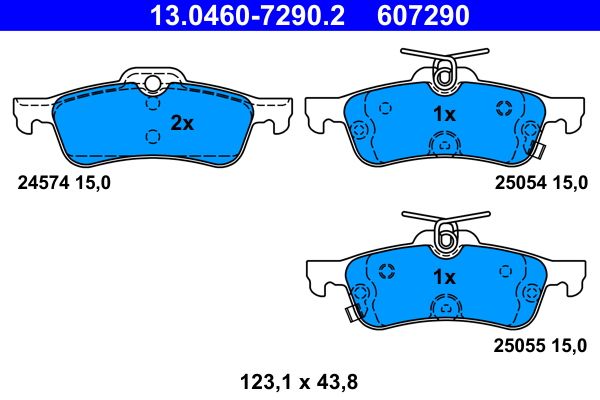 ATE 13.0460-7290.2 Brake Pad Set, disc brake