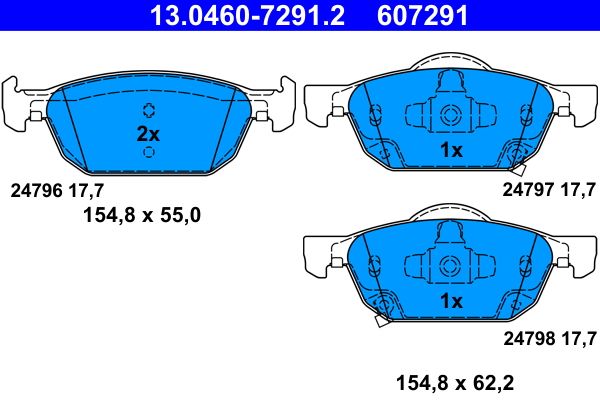 ATE 13.0460-7291.2 Brake Pad Set, disc brake