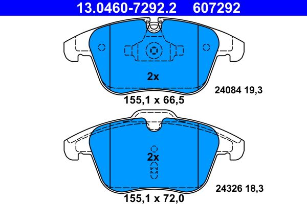 ATE 13.0460-7292.2 Brake Pad Set, disc brake