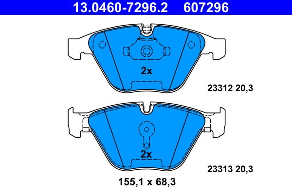 ATE 13.0460-7296.2 Brake Pad Set, disc brake