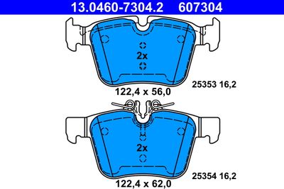 Brake Pad Set, disc brake ATE 13.0460-7304.2
