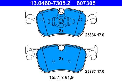 Brake Pad Set, disc brake ATE 13.0460-7305.2