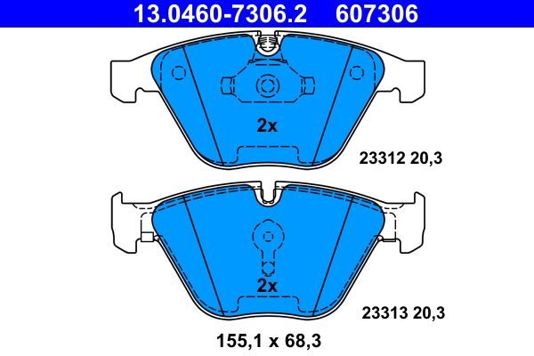 ATE 13.0460-7306.2 Brake Pad Set, disc brake