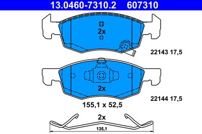 Brake Pad Set, disc brake ATE 13.0460-7310.2